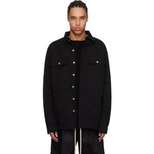 25 FW 릭오웬스 남성 블랙 할리우드 오가닉 코튼 셔츠 251126M177005