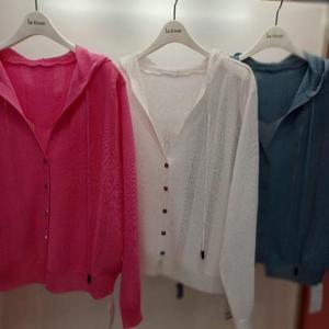 Destijl HC06 짧은 봄느낌 벌집 브이넥 피치후드 가디건 D2521cd01