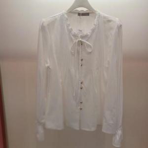 Latium HC06 봄느낌 레이스넥 소매 밴딩 리본 셔츠블라우스 T2521bl03I