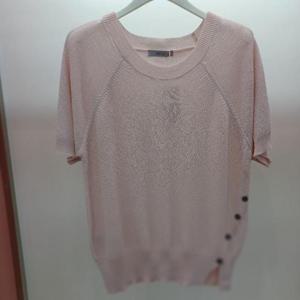 Destijl HC06 깔끔한 밑단 옆트임 레모나 반팔 라운드 무지 니트티 D2523sw05P