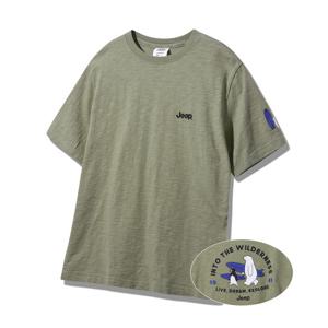 [지프]JQ2TSU108 카키 남녀공용 서핑베어 슬럽 긴팔티셔츠