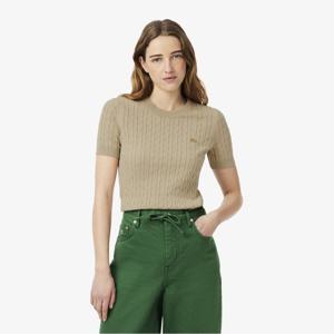 라코스테 공식 여성 가먼트 다잉 케이블 반팔 스웨터 AF9277-55G 02S