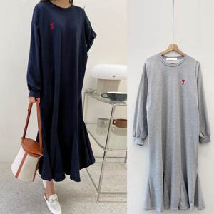 [보리맘]하트 자수 수유 원피스 외출 수유복 홈웨어 잠옷 ID545