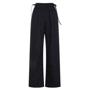 샵앤) 여성 허리밴딩 옆리본 엠보 꽃송이 와이드 팬츠 SOM-WPT-20394-블랙