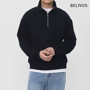 빌리버스 남성 하프집업 맨투맨 무지 긴팔티 BHT026