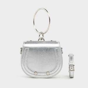 몽삭 릴다 소가죽 미니 크로스백 실버 AL18-2810-SI