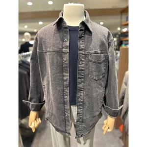 [리얼지오지아][25SS] 남성 그레이 세미오버핏 미라클 데님 셔켓 ADF2DJ1903