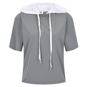 샵앤) SS프리미엄 여성 밑단스트링 스판 반팔 후드 티셔츠 LB-WSH-20523-그레이