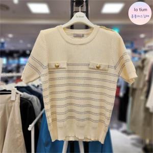 라티움 HC03 여성 편하고 핏예쁜 금장 라운드 니트티 L55 S3SW21 12