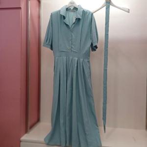 Destijl HC06 테일러 카라 5부 벨티드 주머니 A라인 플레어 반팔 롱원피스 D2523op11M