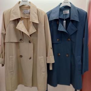 Latium HC06 최강스판 소매 롤업 하프길이 홑겹 더블 트렌치 코트 T2521ct02