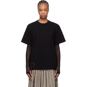 사카이 티셔츠 블랙 WTAPS 프린트 티셔츠 251445F110012