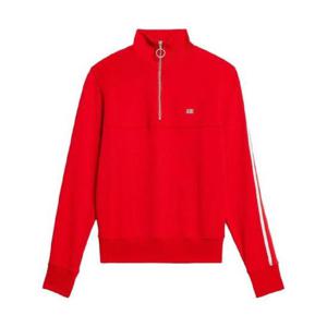 AMI Paris 스트라이프 쇼트 지퍼 풀오버 스웨트셔츠 HSW518JE0005