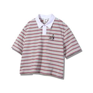 [지프]여성 크롭 카라넥 스트라이프 반팔 티셔츠 JQ2TSF113