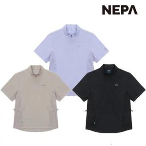 [네파] 여성 아이스테크쉘-V 우븐 반팔 집업 티셔츠 7K45433