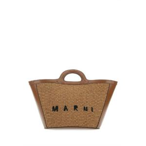 MARNI 투톤 가죽 amp 라피아 스몰 트로피칼리아 여름 핸드백 BMMP0068Q0P3860 00M50