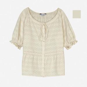 뱅뱅 동백01 여성 펀칭 소매셔링 블라우스 CSL306