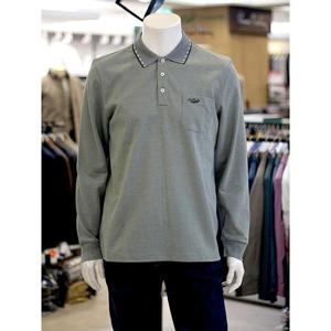 크로커다일 세이브존03 [크로커다일] 피케 조직 투톤 자카드 긴팔 카라 티셔츠 ATCDAABTP1792A