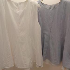 Latium HC06 A라인 이중 주름 민소매 데일리 나시 블라우스 T2523bl16