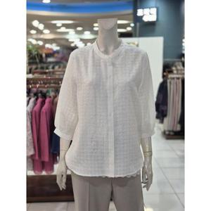 포라리 세이브존05 시어서커 도트 텍스처 차이나카라 블라우스 SB25051