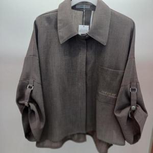 Destijl HC06 국내생산 스판 구김없는 루즈핏 롤업 7부 언발 집업 카라 보브 쟈켓 D2523jk23B