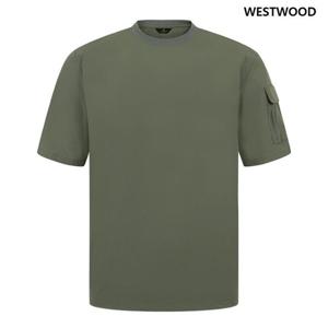 [웨스트우드] 남성 소매 포켓 우븐 반팔 티셔츠_WP2MCTR467 KH