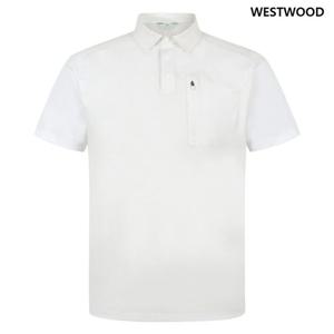 [웨스트우드] 남성 래글런 포켓 반팔 카라 티셔츠_WP2MTTP449 WH