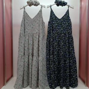 Destijl HC06 캉캉 플레어 스커트 민소매 뷔스티에 곱창 밴드 끈나시 롱원피스 D2523op16