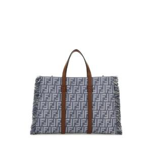 FENDI Embroidered denim Summer shopping bag 8BH435AUT4 F1SXQ