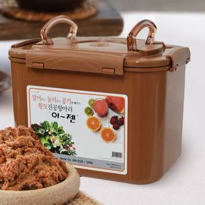 김치통 이젠 진공항아리 12리터 사각 황토 밀폐용기