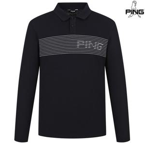 [양말증정]남성 라인 로고 카라 긴팔 티셔츠 111E1TO106_NA