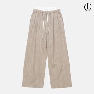 엘케이트 여성 긴바지 와이드핏 여름 스트랩 바캉스룩 면 팬츠 LHBT003