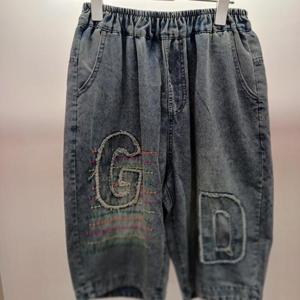 Latium HC06 여름 데님 허리밴딩 편안한 7부 배기 연청 바지팬츠 T2523pt34