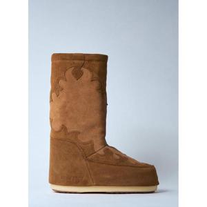 25 FW 문부츠 남성 아이콘 스웨이드 자수 부츠 mnb0360003brn