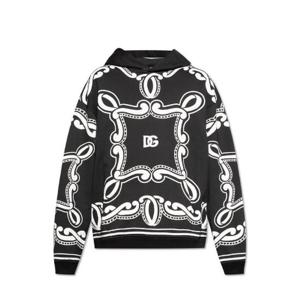 돌체앤가바나 반다나 프린트 드롭 숄더 후드 티셔츠 G9BKTTII7FQ HN9RA TP934535445