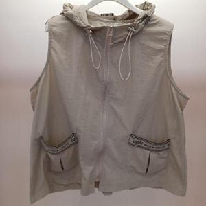 Latium HC06 품넉넉한 주머니 구김없는 여름 후드 집업 데일리 조끼 베스트 T2523vt07B