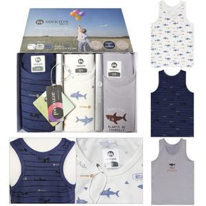 [제이코튼]엠알키즈 샤크 에어로쿨 남아런닝 3매입 아동 속옷 유아 초등학생