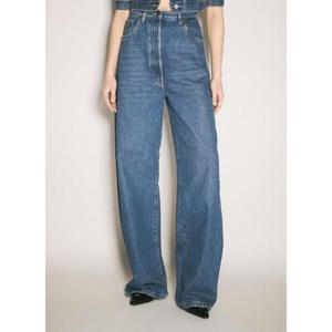 25 FW 프라다 여성 로고 플라크 벌룬 진 pra0259021blu