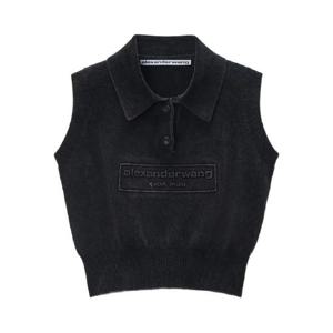 알렉산더왕 엠보스드 로고 민소매 폴로 탑 1KC3251056011