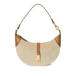 폴로 랄프로렌 폴로 ID 크레센트 스웨이드 레더 숄더 백 428929801011