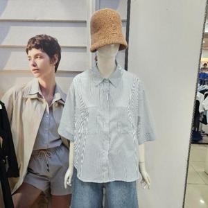 Ab.f.z DP01 포켓카라넥루즈핏셔츠블라우스 AFZ3HB40