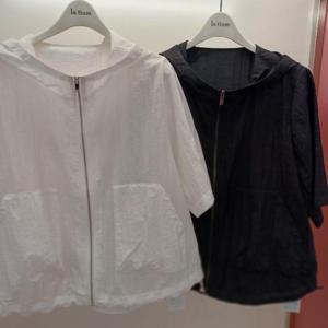 Destijl HC06 구김 없고 시원한 짧은 5부반팔 집업 깔끔한 후드 점퍼 D2552jp01