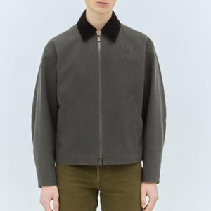 25 FW 버버리 B 로고 코듀로이 카라 캔버스 집업 자켓 그린 8097555 A1189