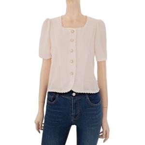 [숲]크롭 소매볼륨 스퀘워넥 반팔 블라우스 SB6SS1Z