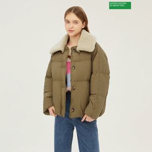 베네통 [Online Exclusive] 퍼 카라 덕 다운 패딩 BAPDE1361_KA