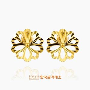 [한국금거래소]24K 순금 복수초꽃 귀걸이2g