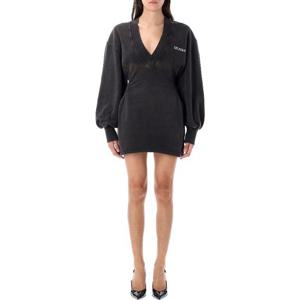 아티코 딥 브이넥 롱 슬리브 플리스 미니 원피스 WCA00436JJF00