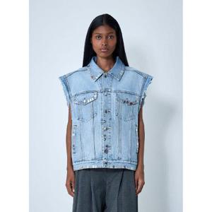 25 FW 알렉산더왕 여성 디스트레스트 데님 베스트  awg0261012blu