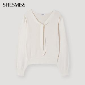 [쉬즈미스] 리본 타이 니트 블라우스_SSKPOP32100_CR