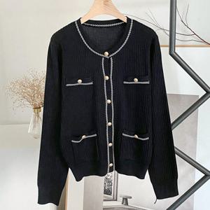 샵앤) 여성 라운드 단추오픈 골지 포켓 데일리 가디건 DGB-WCD-4735-블랙